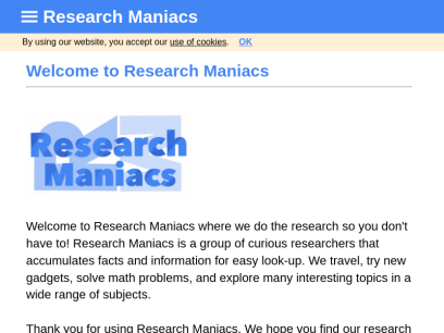 Welcome to Research Maniacs