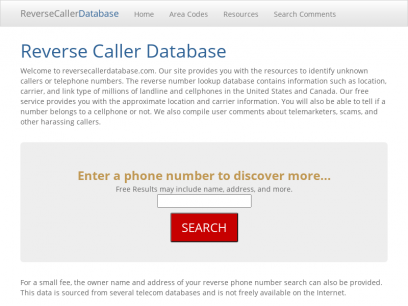 Reverse Phone Number Lookup | ReverseCallerDatabase.com