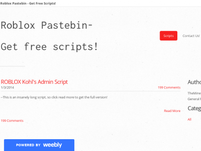 8 Similar Sites Like Robloxpastebin Weebly Com Alternatives - all script roblox pastebin