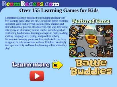 RoomRecess | Free Learning Games for Kids Online 