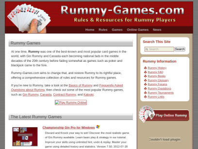 Rummy Games - Rules &amp; Resources for Rummy &amp; Canasta Players