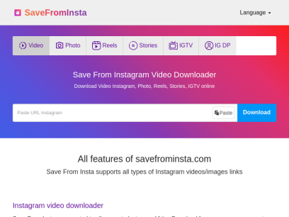 Save From Insta - Download instagram videos and photos