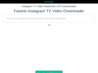 Download IGTV Videos | IGTV Downloader