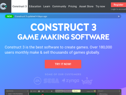 
	Game Making Software - Construct 3 
