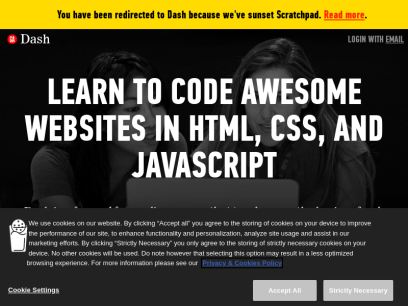 Learn to code HTML, CSS, and JavaScript with Dash