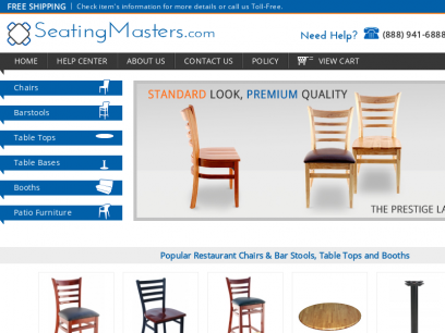 Seating Masters | Premium Restaurant Furniture, Restaurant Chairs, Table Tops &amp; Booths