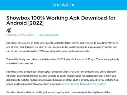 Showbox 100% Working Apk Download for Android - v5.35 Free - Showbox