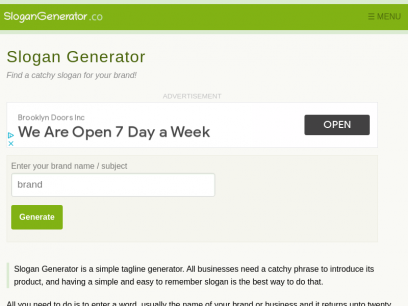 Slogan Generator - Free online slogan maker