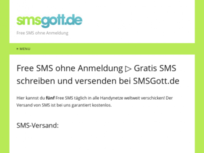 Free SMS ohne Anmeldung ▷ Gratis SMS versenden bei SMSGott.de