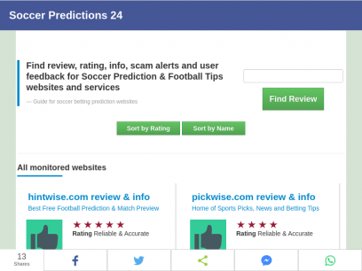 Review for Soccer Prediction &amp; Football Tips Service