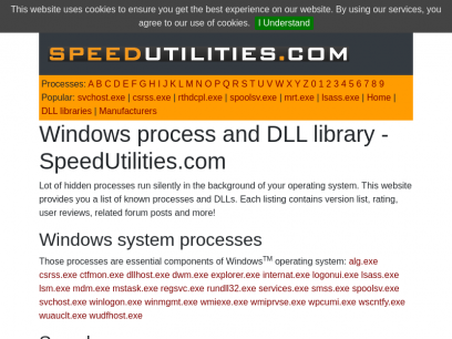 Windows process and DLL library - SpeedUtilities.com