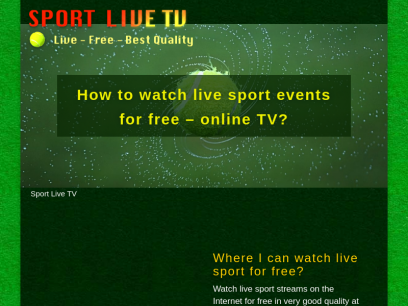 How to watch live sport events for free - online TV?