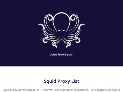 Squid Proxy: Free Proxy Server List | SquidProxyServer.com