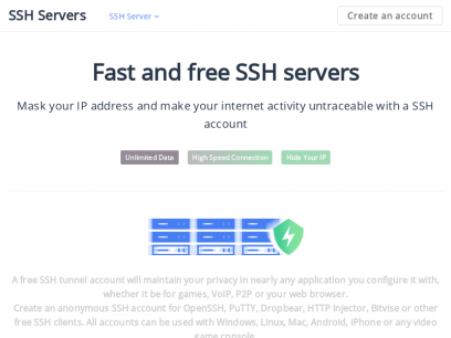 Free SSH Account for 1 Month | SSHServers.com