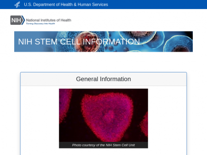 Sites like stemcells.nih.gov &
        Alternatives