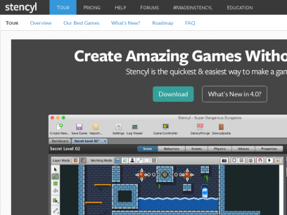 
    Stencyl: Make iPhone, iPad, Android &amp; Flash Games without code    