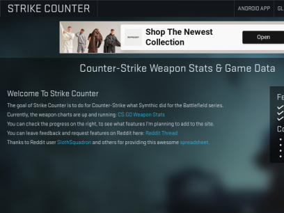 Counter Strike Weapon Stats