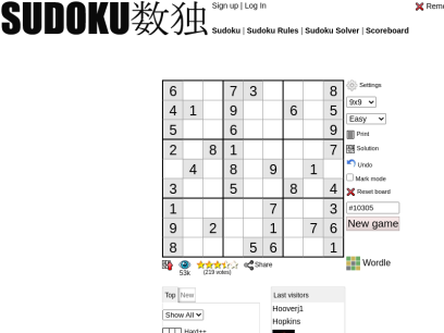 Sudoku - Play, Print &amp; Share Free Sudoku Online puzzles