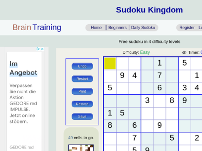 Sudoku Kingdom - Free Sudoku Puzzles Online