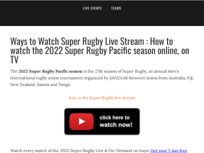 Super Rugby Online | 2022 Super Rugby Live Stream