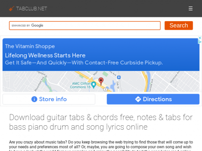 Download guitar tabs &amp; chords free, notes &amp; tabs for bass piano drum and song lyrics online