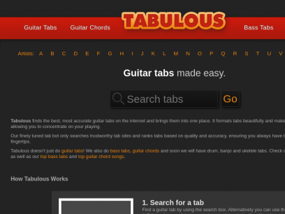 Guitar Tabs, Guitar Chords, Bass Tabs | Tabulous