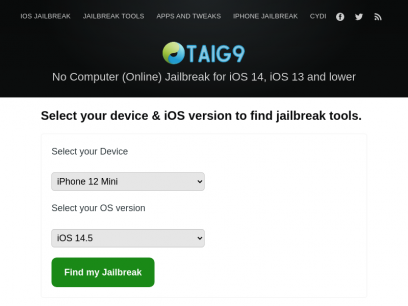 Taig Jailbreak - No Computer (Online) Jailbreak for iOS 14 and lower