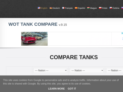 World Of Tanks Tank Compare