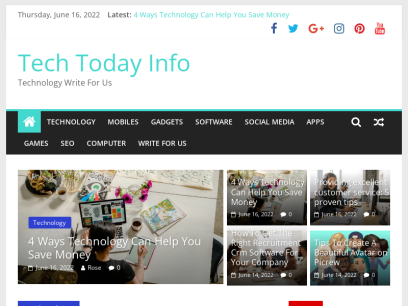 Tech Today Info - Technology Write For Us