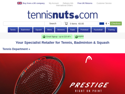 Tennisnuts Specialist Tennis, Badminton, Squash Store