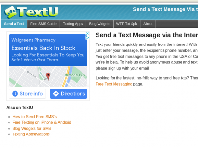 Send a Free Text Message From the Internet | Textu.org