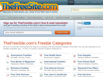 TheFreeSite.com offers free stuff, freebies, free product samples, freeware and is updated daily.