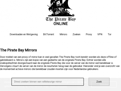 The Pirate Bay Mirrors - The Pirate Bay Online via Proxies &amp; Mirrors