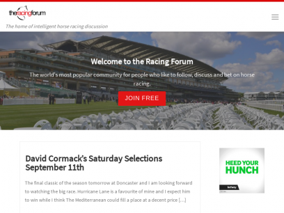 The Racing Forum | The home of intelligent horse racing discussion