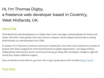 Thomas Digby | Freelance Web Developer | Coventry, West Midlands, UK