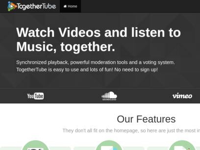 Watch Videos and listen to Music, together - TogetherTube - TogetherTube