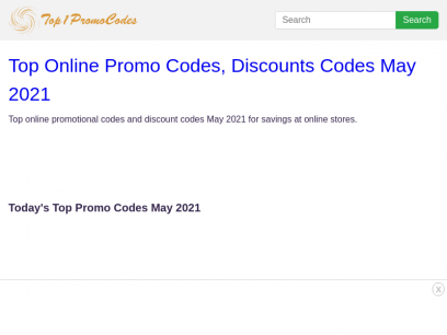 Top Online Promo Codes, Discounts Codes May 2021