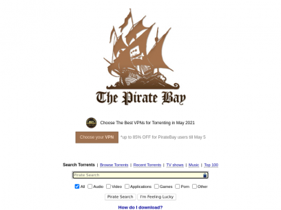 The Pirate Bay - Download movies, music, games and software