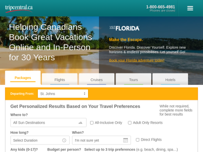  tripcentral.ca &trade; - Vacations and Cruises for Canadians
