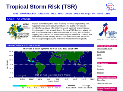 Tropical Storm Risk (TSR) for long-range forecasts of hurricane, typhoon and cyclone worldwide