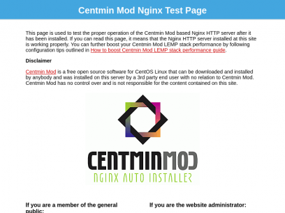 Test Page for the Centmin Mod Nginx HTTP Server