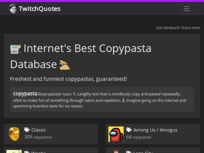 twitch quotes database