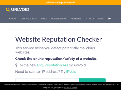 Check if a Website is Malicious/Scam or Safe/Legit | URLVoid