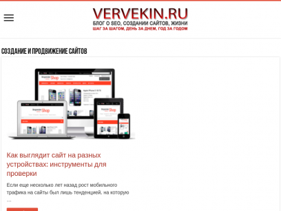 Vervekin.Ru - создание сайтов, SEO, моменты жизни -