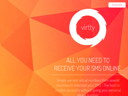 Receive your SMS online - Virtual numbers provider | Welcome to Virtty !