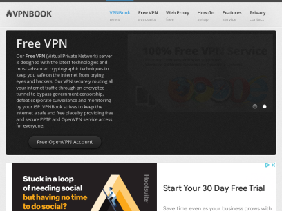 Free VPN &bull; 100% Free PPTP and OpenVPN Service
