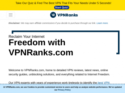 VPNRanks.com - Home to best VPN reviews and comparisons