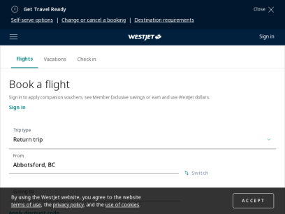 Flights and vacation packages | WestJet official site