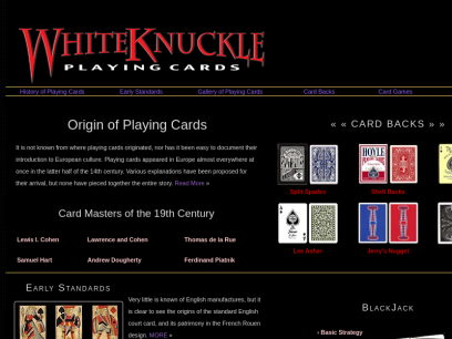 White Knuckle Playing Cards