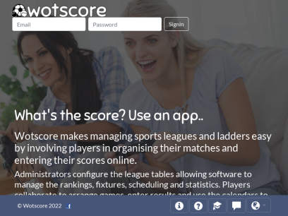 Wotscore - Sports League &amp; Ladder Software